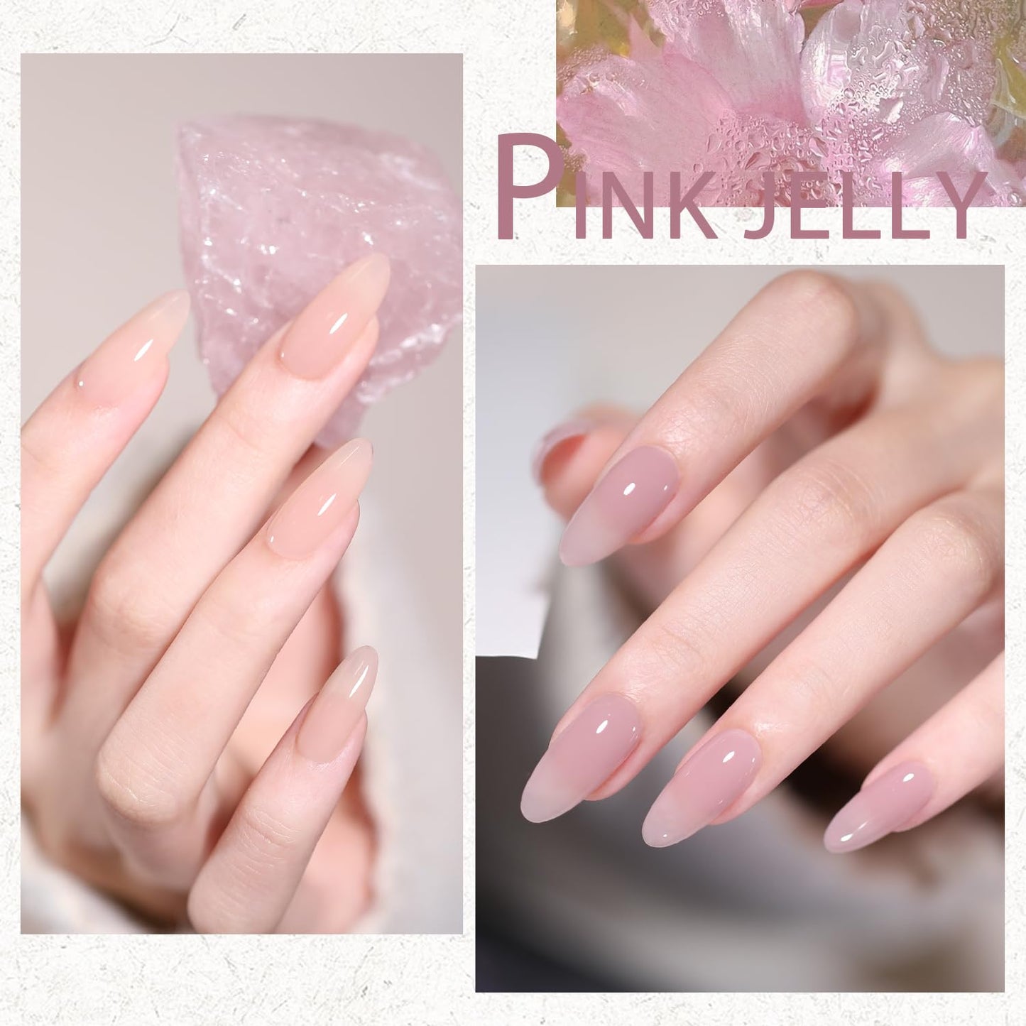 Jelly Nude Gel Nail Polish Set, 10Pcs Sheer Milky White Pink Transparent Gel Polish Kit UV LED Nail Gel Polish Colors Varnish Nail Art DIY Salon 7ML-BrightBean Baby