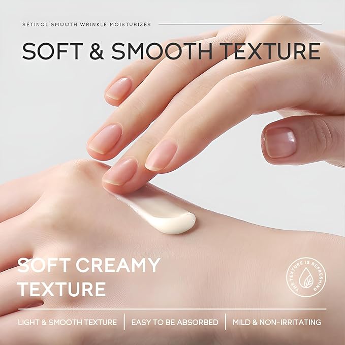 Retinol Cream for Face, Anti Aging Face Moisturizer with Hyaluronic Acid, Rapid Wrinkle Repair, Day & Night Cream Serum for Women, Reduce Fine Lines, Wrinkles & Dark Spots 1.06oz, 2Pack-BrightBean Baby
