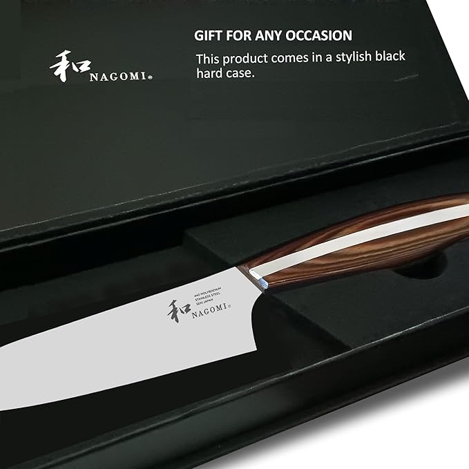 NAGOMI] 6 inch Serrated Cake Knife - Made in Seki, Japan - Blade in 440A and Comfortable Pakkawood Handle - Japanese Sharp Knife