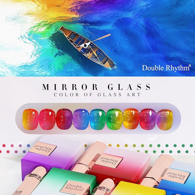 Double Rhythm 6 Pcs 15 ML Gel Polish Set Same Color Same Bottle Soak Off Gel Polish Kit Nail Art Manicure Salon DIY at Home for Women (Jelly Yellow Pink Red Purple Blue-T6-25)-BrightBean Baby