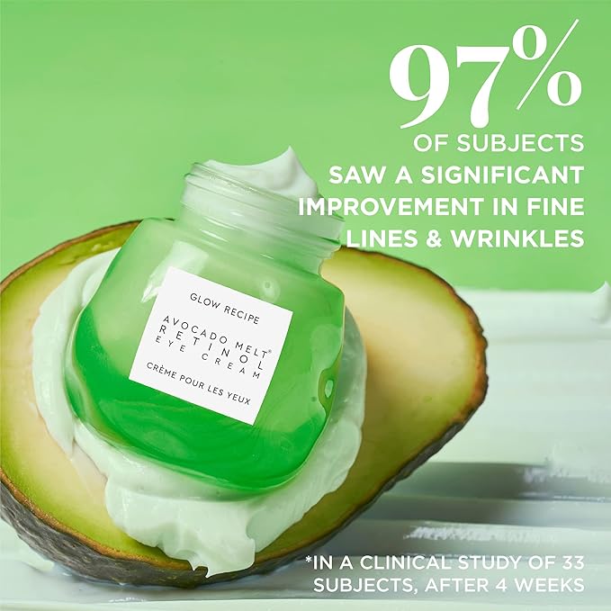 Glow Recipe Avocado Retinol Eye Cream for Wrinkles - Overnight Under Eye Cream for Dark Circles, Firming & Brightening Dull, Puffy Eyes - Time Release Niacinamide & Caffeine Eye Cream (15ml)-BrightBean Baby