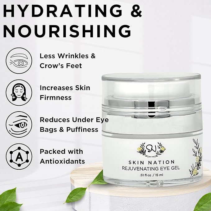 Revitalizing Under Eye Cream, Under Eye Brightener with Plant Based Actives that Boosts Collagen, Eye Cream for Dark Circles Diminishes Fine Lines and Creates Firm Radiant Skin, Eye Cream Anti Aging-BrightBean Baby