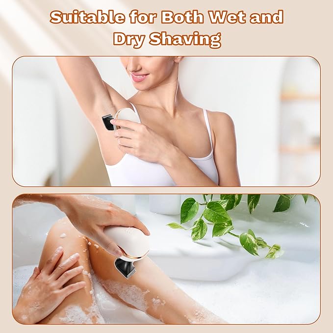 Electric Razors for Women, 7D Electric Shaver for Women, 5 in 1 Lady Shavers, Wet/Dry Bikini Trimmer, Rechargeable Facial Hair Removal, Painless Face Razor for Arms Legs Armpit Pubic Area-BrightBean Baby