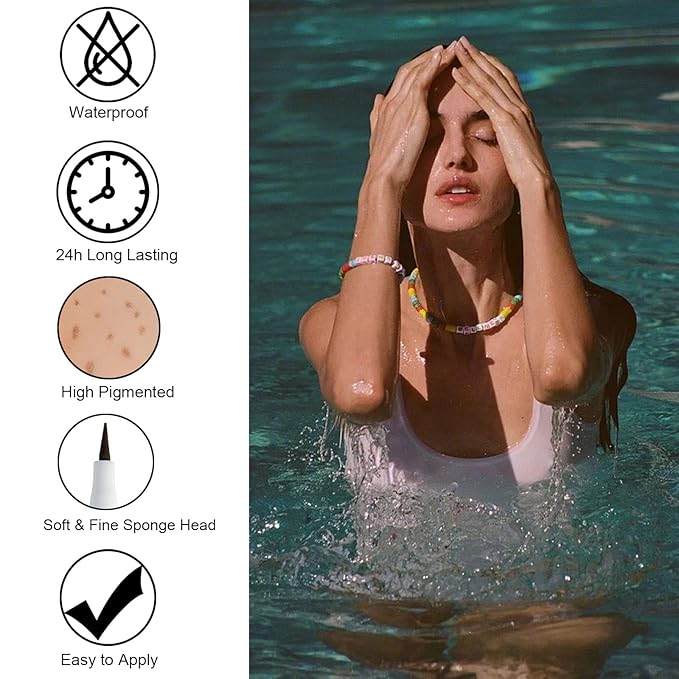 Freckle Pen, Freckle Makeup Pen for Face, Waterproof Long Lasting Quick Dry Faux Freckle Pen, Soft Artificial Freckles Makeup Face Decoration, Create Natural Sunkissed Skin (Chestnut)-BrightBean Baby