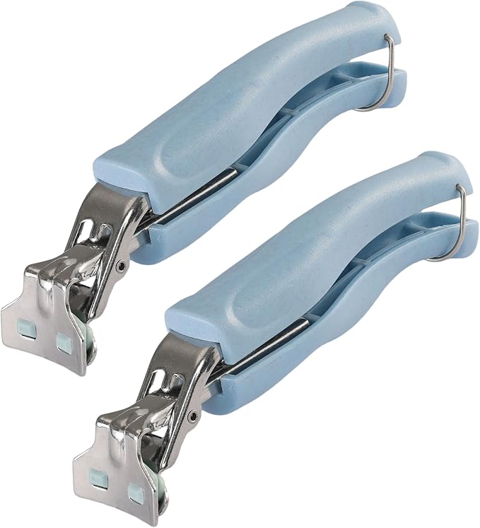Stainless Steel Anti-Scalding Hot Bowl Dish Plate Gripper Clips Tongs Clamp Holder for Moving Hot Plate or Bowls with Food Out from Instant Pot Microwave Oven (2, Blue)