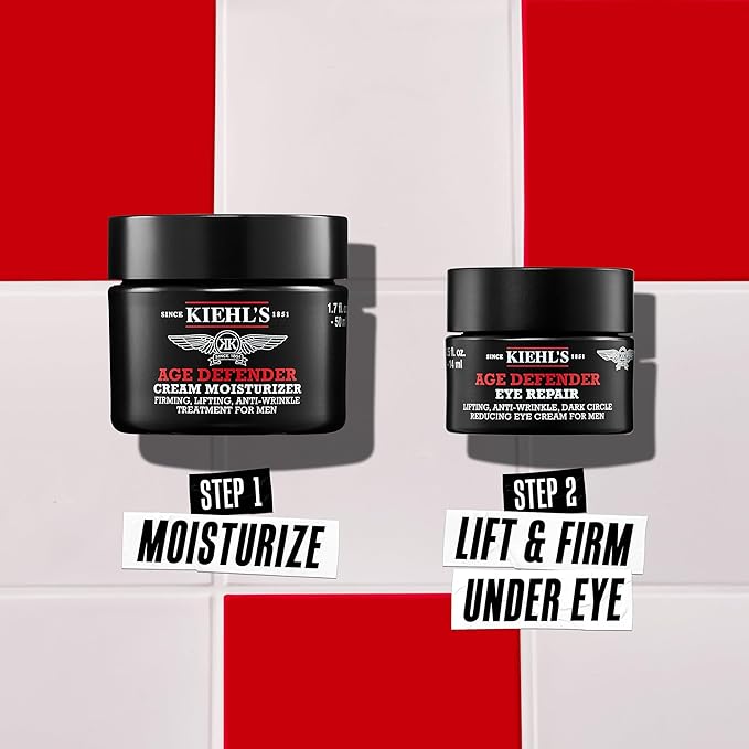 Kiehl's Dad's Age Defenders Skincare Gift Set – 2-Piece Full Size Skincare Set for Men with Firming & Lifting Anti-Aging Moisturizer and Eye Cream for Men, Minimizes Look of Fine Lines and Wrinkles-BrightBean Baby