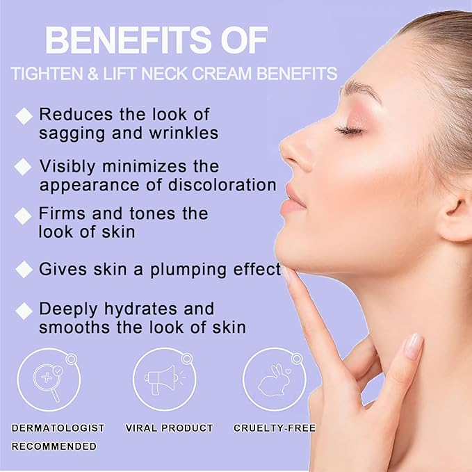 Neck Firming Cream, Neck Tightening Cream, Tighten and Lift Neck Cream, Neck Creams for Tightening and Firming Sagging Skin, Help Reduce Fine Lines & Wrinkles-BrightBean Baby