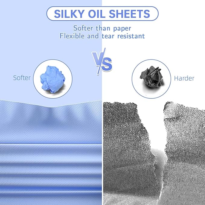 Great Absorbent Oil Blotting Sheets for Face - 10% Larger Oil Control Film 50 Sheets- High-Performance, Makeup Friendly Blotting Paper for Oily Skin, Tear-proof Oil Absorbing Tissues-BrightBean Baby