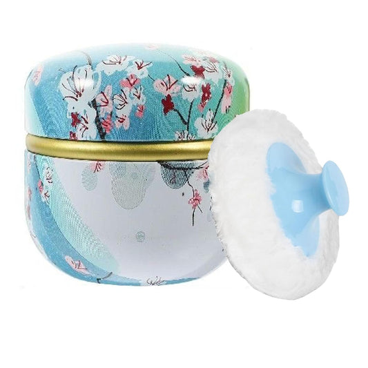 Body Powder Puff and Container, 3.35" Portable Dusting Powder Container with Soft Puff Loose Powder Case Box Jar with Lids for Baby Women Home and Travel Use-BrightBean Baby