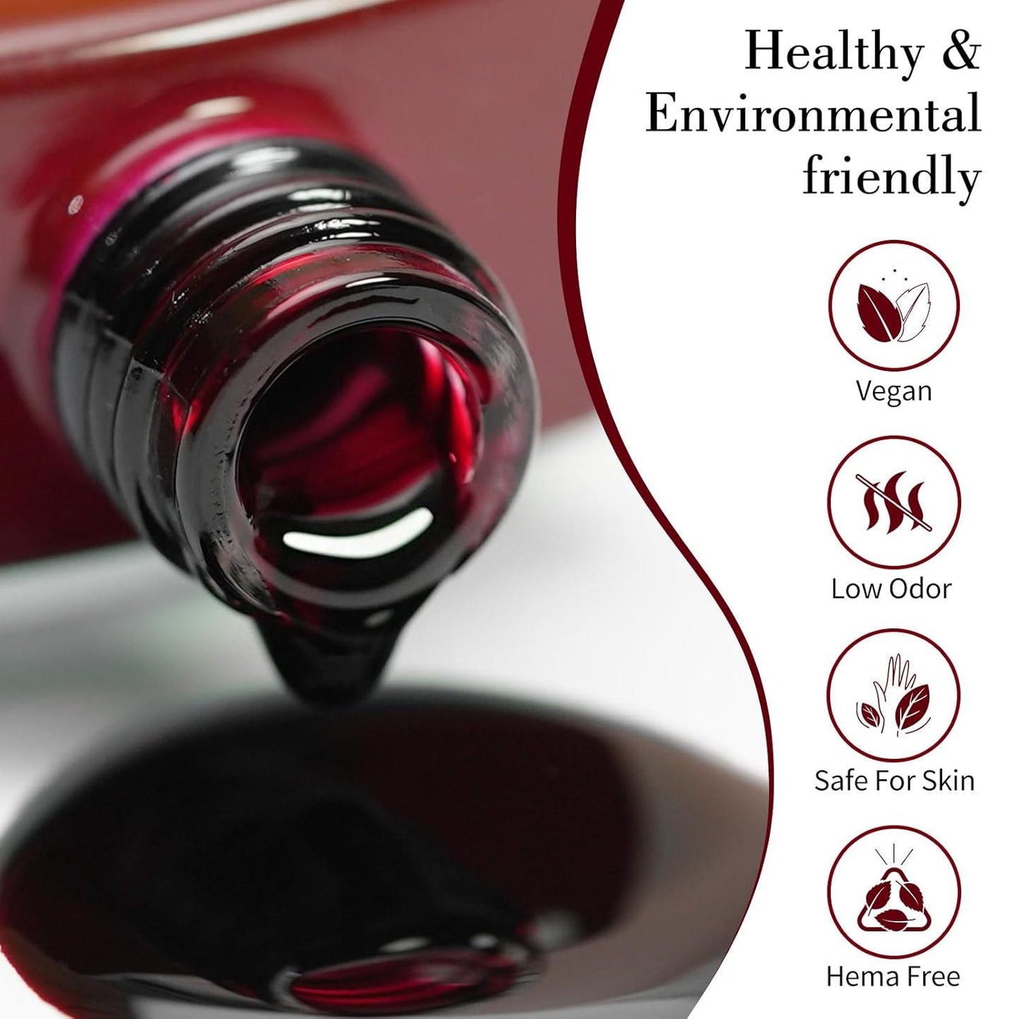 CANNI Jelly Red Gel Polish – 0.3oz Translucent Deep Dark Red Sheer Wine Color, High Gloss UV/LED Soak-Off Gel Nail Polish for DIY Manicure, Salon Quality For Girls & Women-BrightBean Baby