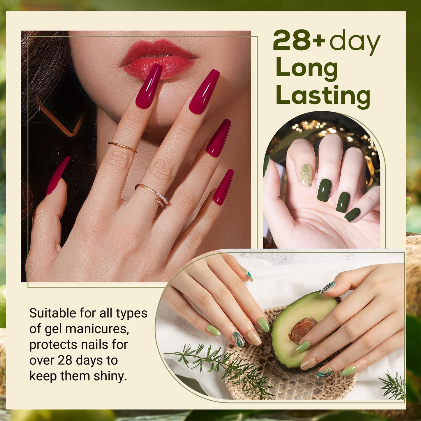 JEWHITENY 2 Bottles 10ML Gel Top Coat and Base Coat Set Gel Polish Long Lasting Glossy Shine Effect DIY Nail Art Design Need U V Lamp Curing-BrightBean Baby