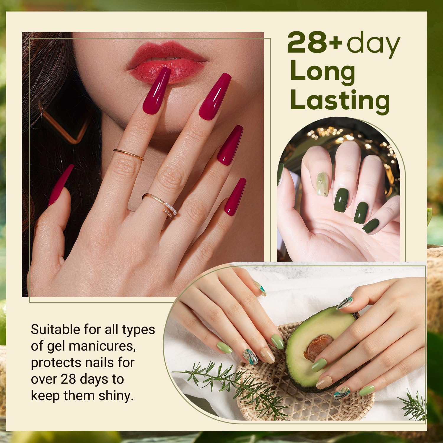 JEWHITENY 2 Bottles 10ML Gel Top Coat and Base Coat Set Gel Polish Long Lasting Glossy Shine Effect DIY Nail Art Design Need U V Lamp Curing-BrightBean Baby