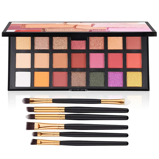 Matte Eyeshadow Palette, Nude Eyeshadow Palette Makeup Set, Matte Shimmer High Pigmented Blending Powder Velvet Texture Eye Shadow Kit-BrightBean Baby