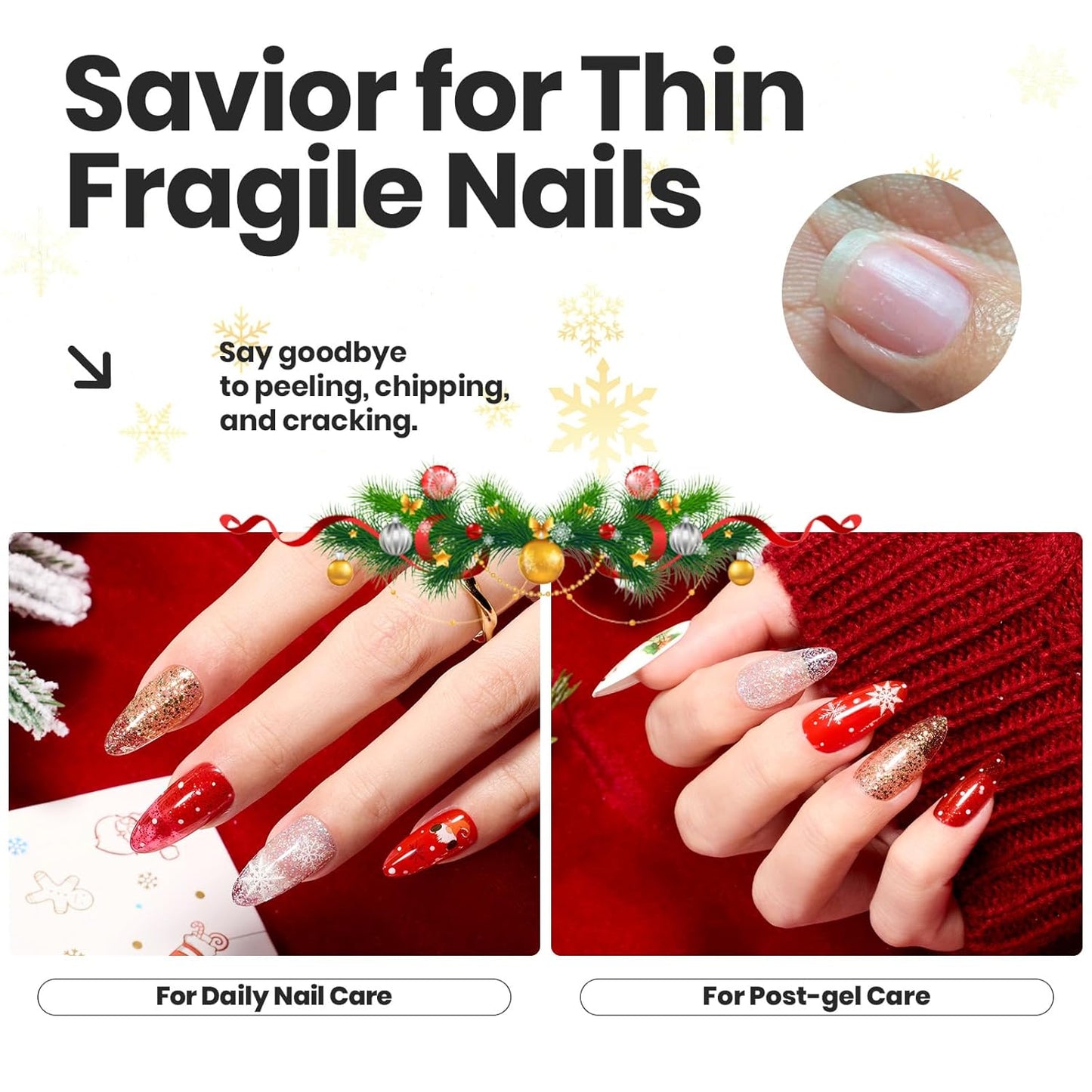 Beetles Red Nail Polish: 6Pcs Glitter Burgundy Red Sparkle Nail Polish Set, Quick Dry & Long Lasting Brilliant Overture White Silver Diy 4th of July Nail Art Design Gifts for Women-BrightBean Baby