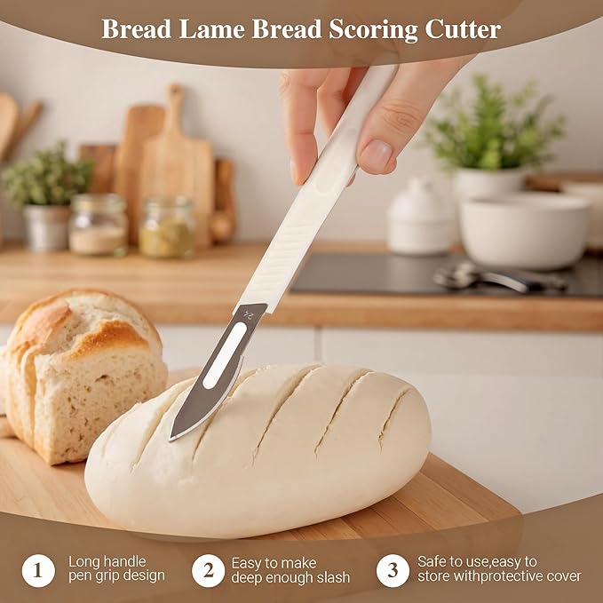 Sourdough Bread Proofing Basket Kit, 9" Round and 10" Oval Banneton Basket with Liners & Covers, Bread Baking Supplies with Bread Lame, Dough Whisk, Brush, Bowl Scraper