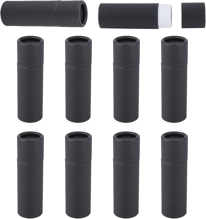 NICENEEDED 10 Pcs Paperboard Lip Balm Tubes, Paper Lipstick Tube, Cardboard Empty Lip Gloss Container Solid Perfume Tube Cosmetic Box for DIY Lip Gloss Balm Chapstick-BrightBean Baby