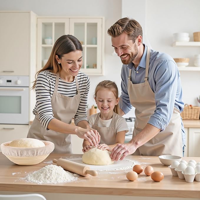 Banneton Sourdough Proofing Basket Kit, 9" Round and 10" Oval Proofing Basket with Liners & Covers, Bread Baking Supplies for Home or Professional Bakers Baking