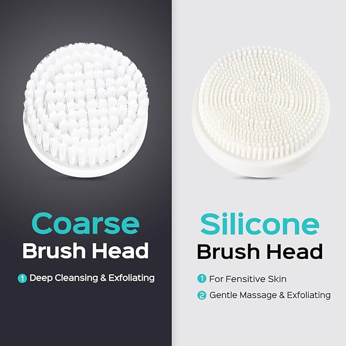 COSLUS Face Scrubber Facial Cleansing Brush: 2 Speed Adjustable Face Cleansing Brush for Sensitive Skin, Beard Care - Deep Cleansing & Gentle Exfoliating, Portable for Travel & Shower, for Men Teens-BrightBean Baby