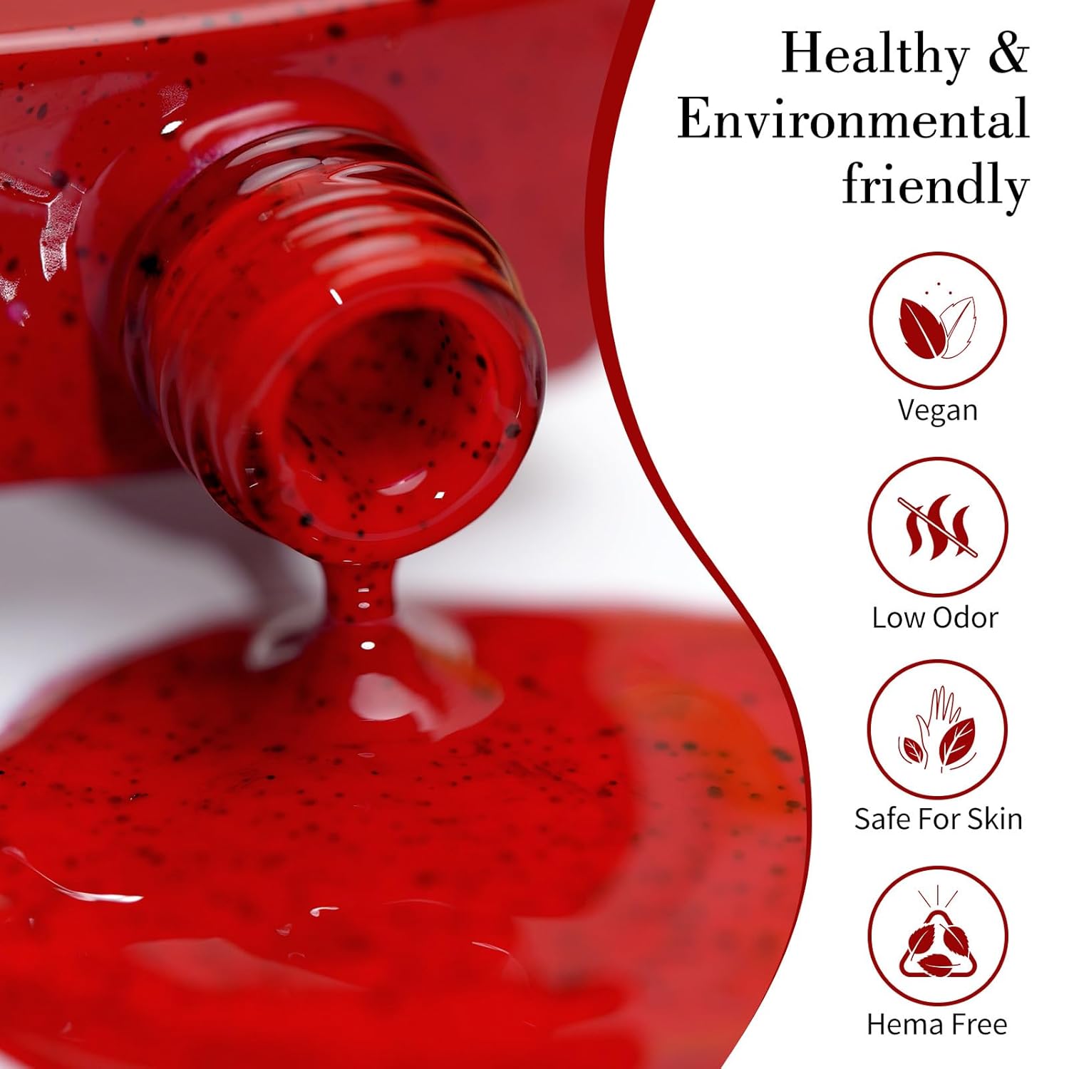 CANNI Wine Red Glitter Gel Polish – 9ML Sparkly Soak-Off UV/LED Gel Nail Polish for French Manicure, DIY or Salon Use-BrightBean Baby