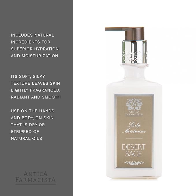 Antica Farmacista Body Moisturizer - Moisturizing Scented Lotion - Premium Body Moisturizer - Luxury Gift for Women & Men - Hand & Skin Hydration - Desert Sage, 10 Fl Oz-BrightBean Baby