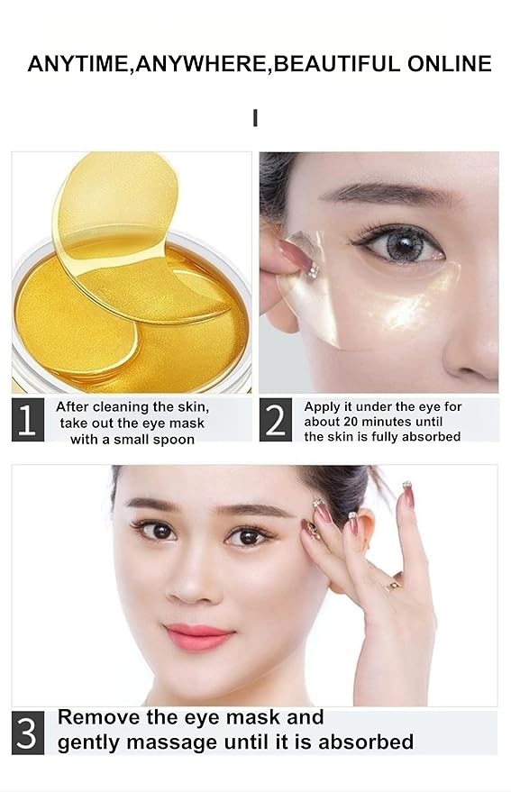 Under Eye Patches - 24K Gold Eye Mask,Moisturizing Serum for Firming, Brightening, and Relieving Eye Fatigue - Under Eye Patches for Dark Circles and Puffiness (seaweed)-BrightBean Baby