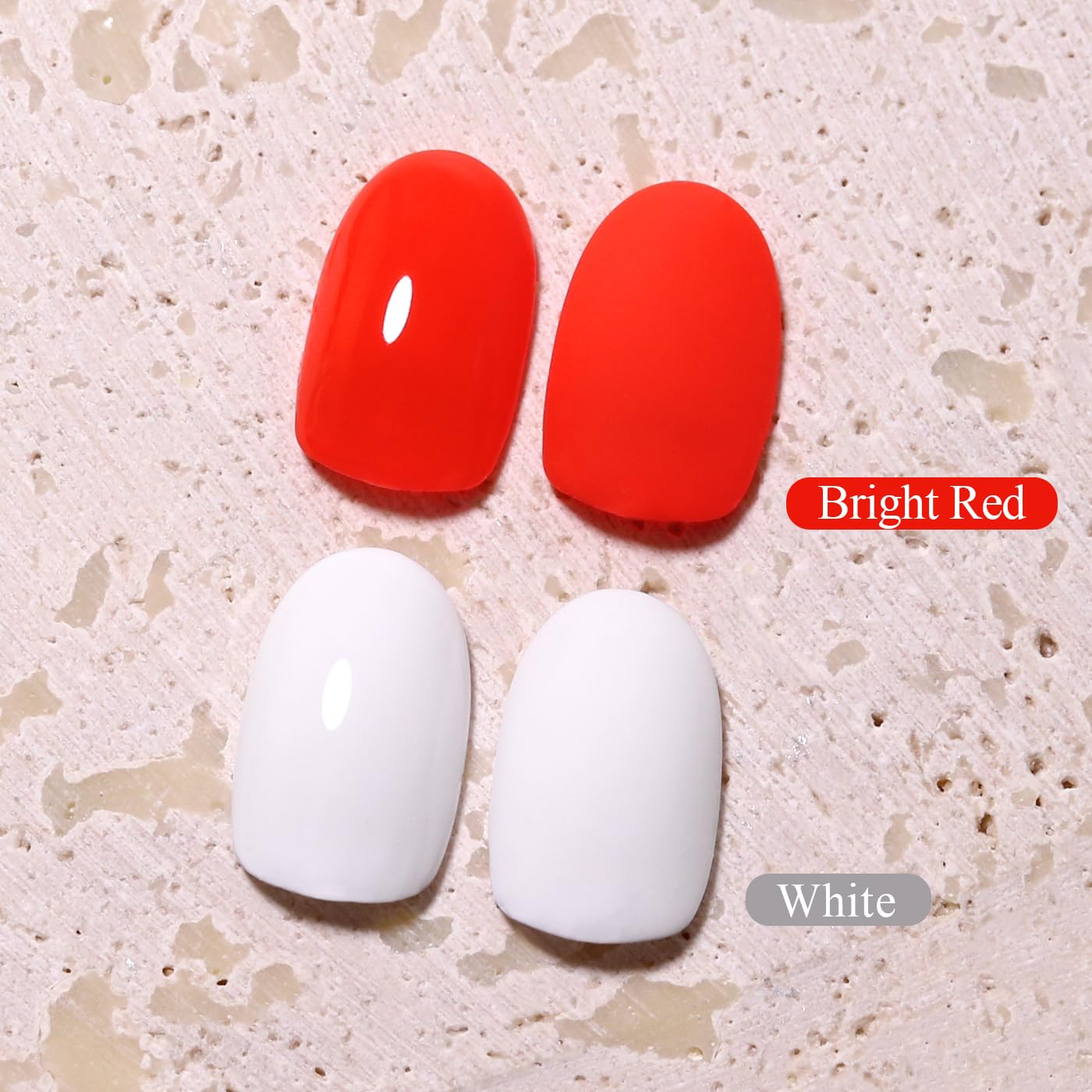 Imtiti Gel Nail Polish Kit, 2 Pcs 10ml Bright Red & White Colors Gel Polish Soak Off UV LED Spring Summer Red Gel Polish Nail Art Manicure Salon DIY Design Gel Nail Kit-BrightBean Baby
