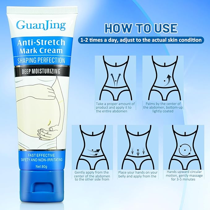 Stretch Mark Cream Stretch Mark Oil for Pregnancy, Stretch Mark Removal Belly Butter for Pregnant Women To Prevent And Repair Maternity Stretch Marks Scar Cream 2.82 Oz Skincare Body Oil 4.2 Fl.oz-BrightBean Baby