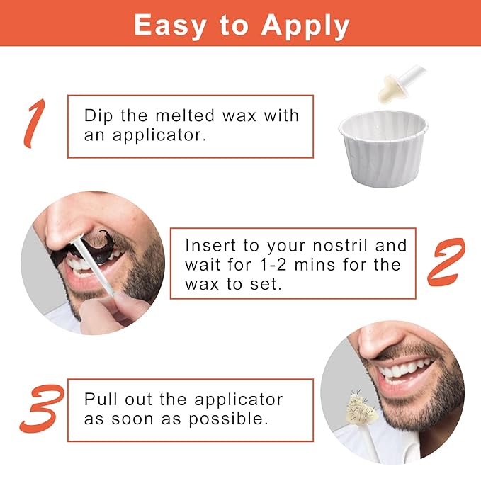 Nose & Ear Hair Wax Kit for Men & Women, 100g Wax with 20 Applicators, Safe Home Grooming Solution for Painless 15-20 Time Usage-BrightBean Baby
