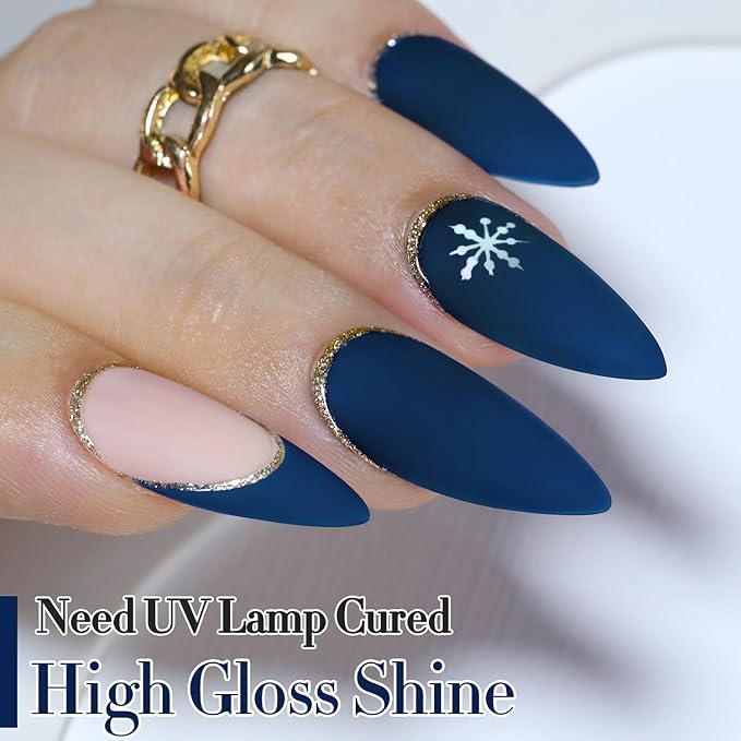 Double Rhythm 0.5Oz Navy Blue Gel Polish Sheer Neutral Natural Light Milky Same Color Same Bottle 15ML Jelly UV Nail Art DIY at Home (Navy Blue-A1107)-BrightBean Baby