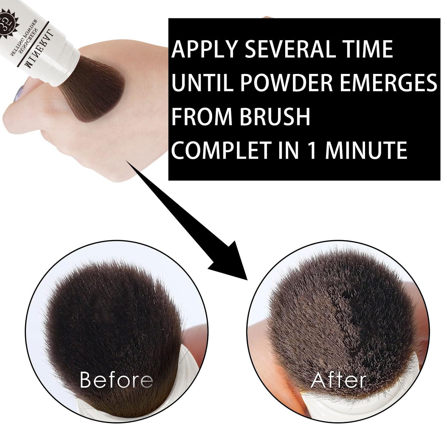 Sunscreen Setting Powder SPF 35, Mineral Brush Powder for Face & Scalp, Oil Control Natural Matte Finish Loose Powder Translucent Lasting Lightweight Breathable for All Skin (#05 Medium)-BrightBean Baby