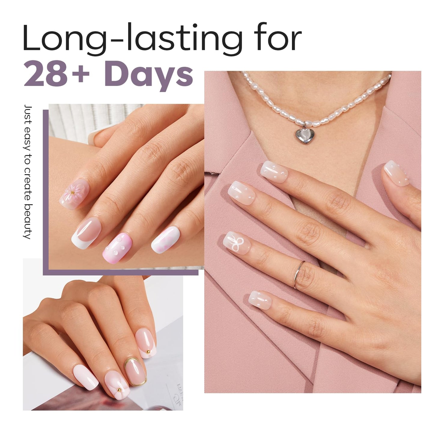 modelones Extra Short Square Fake Nail Tips - 510Pcs Full Matte Gel Tips Pre-shaped Full Cover Clear Acrylic Gel Kit False Press on Nails for Extension DIY Salon 15Sizes-BrightBean Baby