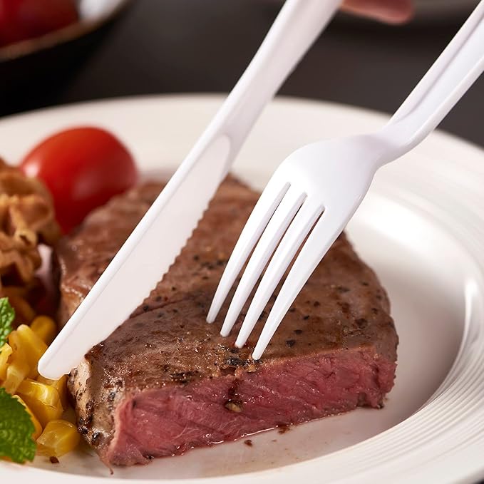 500 Count Heavy Duty White Plastic Forks Disposable Utensils Party Cutlery Heavyweight