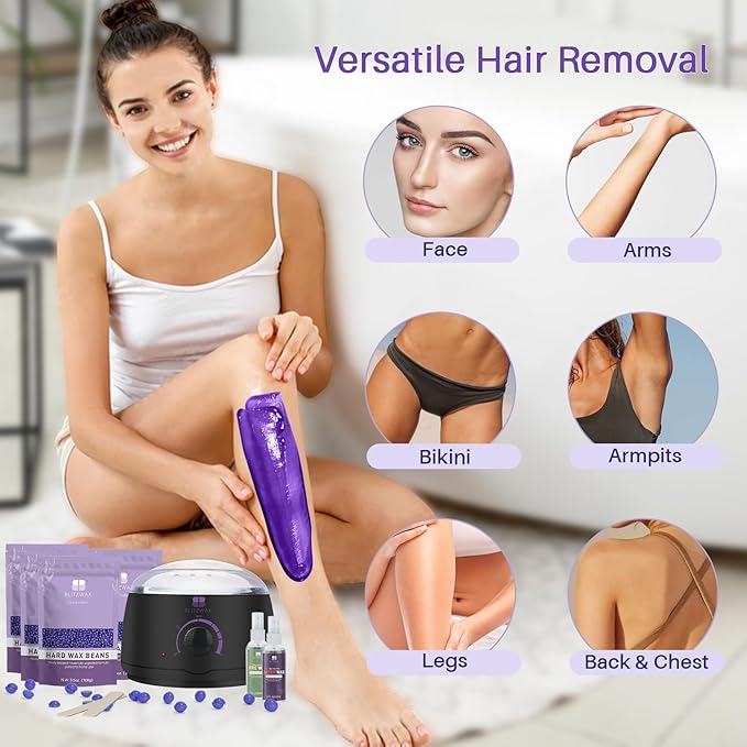 BLITZWAX Brazilian and Bikini Waxing Kit for Women, Hard Wax Warmer for Face, Legs, and Body, At Home Hair Removal Kit, Beginner Friendly, Quick Heating, 28 Accessories-BrightBean Baby