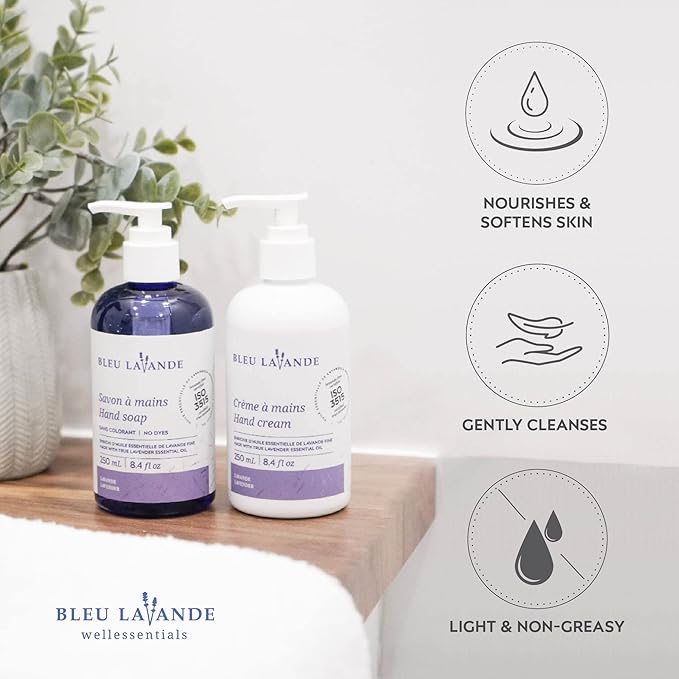 Bleu Lavande - Soothing Hand Care Aromatherapy Set – Lavender Hand Soap & Lavender Hand Creams – Infused with Premium and 100% Pure Lavender Essential Oil - Natural & Vegan Lavender Products-BrightBean Baby