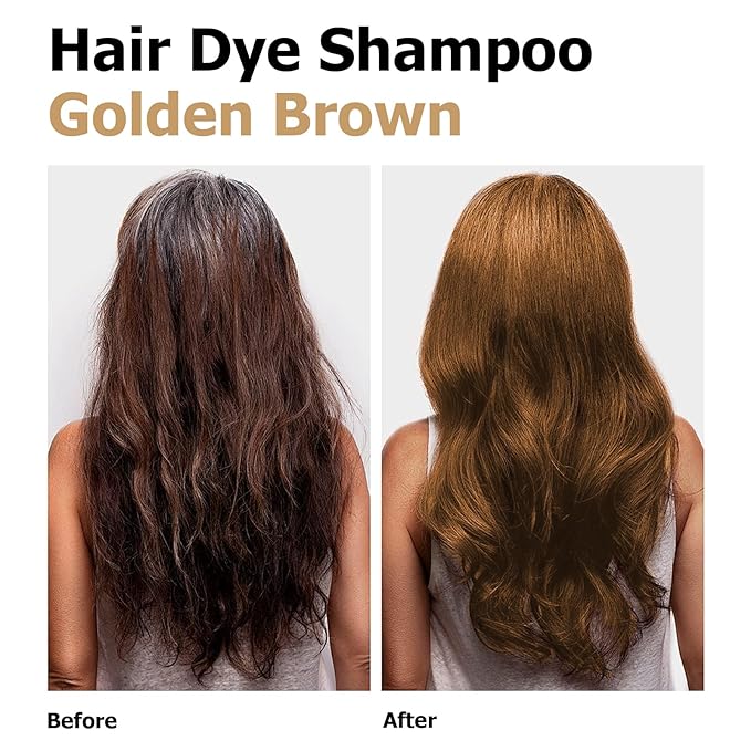 Hair Dye Shampoo, Gray Hair Coverage Dye Shampoo, Hair Color Shampoo for All Hair Types, Champu Para Canas, Suitable for Home and Salon (Blonde Brown)-BrightBean Baby