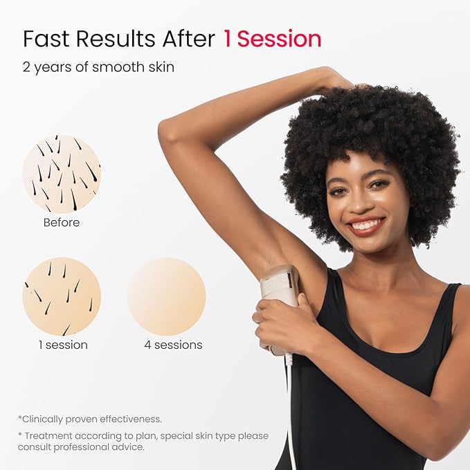 IPL Laser Hair Removal for Women and Men, 2 Lights, 2℃, 16.6 cm² Sapphire Ice Cooling for Sensitive Skin, 4-Pulse Mode for Ingrown Hair, Bikini, Face, Body Permanent Epilator Home Hair Removal Device-BrightBean Baby