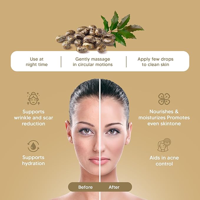 Hemani Castor Oil Ricinus communis - 30mL | Natural Skin & Hair Care, Pure Cold-Pressed Oil for Radiant Glow, Anti-Aging, Hydration & Wellness.-BrightBean Baby