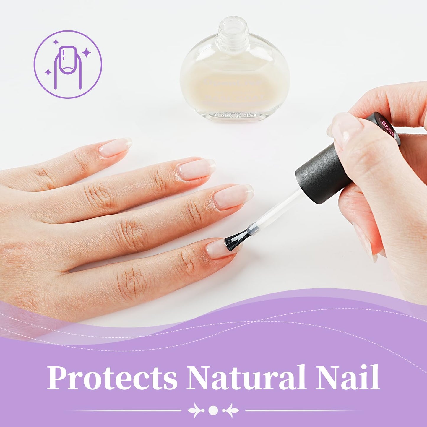 16.5ml Base Coat Nail Polish, Quick Dry Large Volume Base Coat, Color Lock Strengthen Nails for Women Salon DIY Nail Art-BrightBean Baby