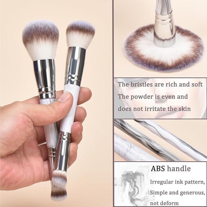 4 pcs makeup brushes, double head makeup brush set, loose powder powder blusher foundation make-up concealer eye shadow eyebrow brush, multi-purpose makeup tools-BrightBean Baby