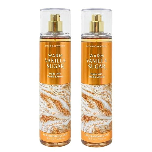 Bath & Body Works Fine Fragrance Mist, Set of 2 Bottles, 8oz Per Bottle (Warm Vanilla Sugar)-BrightBean Baby