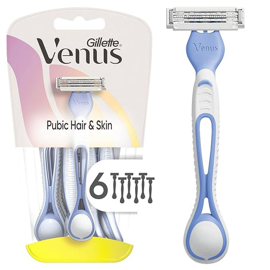 Gillette Venus Women's Disposable Razors for Pubic Hair and Skin, Bikini Razors for Women, 6ct-BrightBean Baby