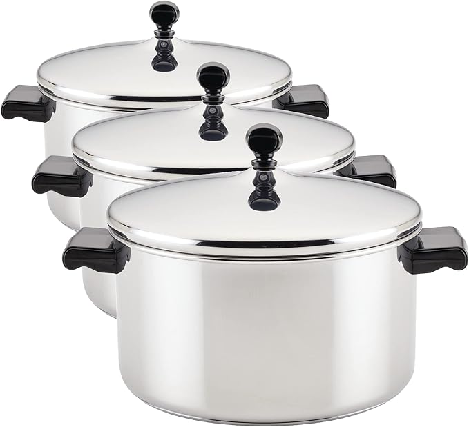 Farberware Classic 6-Quart Stainless Steel Stockpot Pack of 3