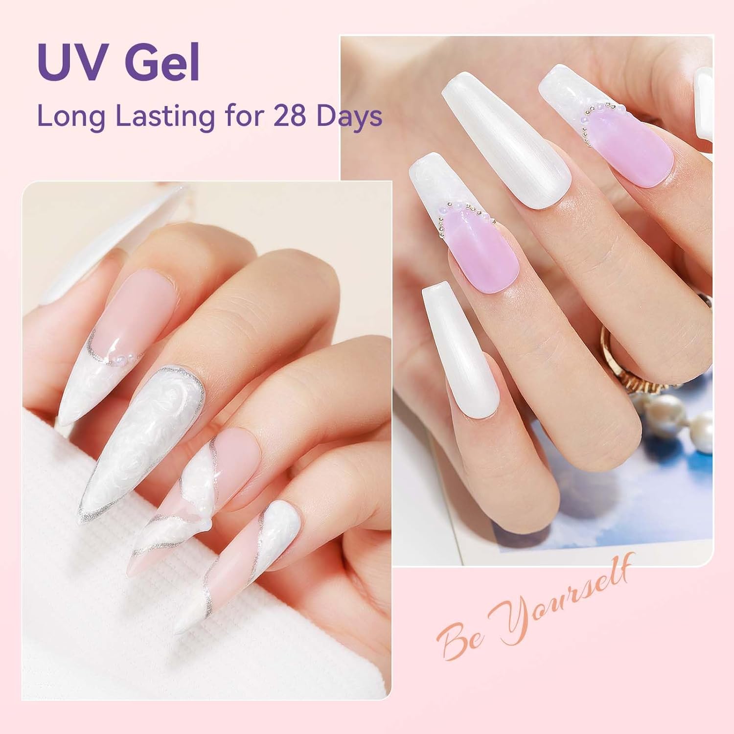 Pearl Gel Nail Polish 12ml Pearl White Mermaid Iridescent Gel Polish Chrome Aurora Nail Drawing Swirl Shell Thread Effect Pearlescent Nail Polish Soak Off UV LED Nail Art Salon Home DIY-BrightBean Baby