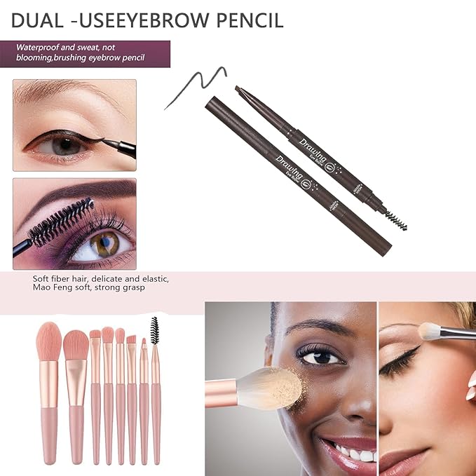 Makeup Sets Teens Makeup Kit for Women Full Kit Make up Kit Makeup Kits for Women Gift Eyeshadow Palette Concealer Palette Lipgloss Foundation Liquid Concealer Makeup Brushes Makeup Powder-BrightBean Baby