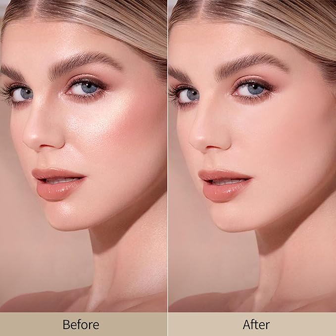 Erinde White Translucent Matte Setting Powder with Puff, Face Loose powder Makeup, Oil Control Finishing Powder, Lightweight Blurring Powder, Waterproof, 24H Long-Lasting, Creates Soft Focus Effect-BrightBean Baby