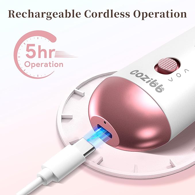 Electric Nail Drill, 8-in-1 Cordless Electric Nail File with LED Light, 5 Speeds Rechargeable Manicure and Pedicure Kit Hand Foot Care Tool for Nail Grinder Trim Polish for Women Baby-BrightBean Baby