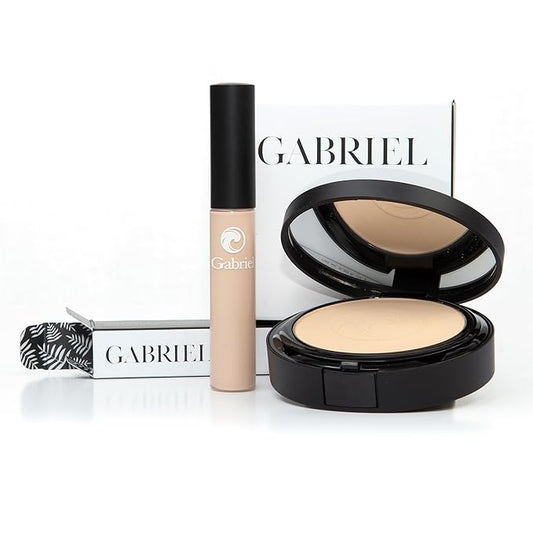 Gabriel Toolkit Concealer + Foundation | Organic, Clean Beauty Set + Cosmetic Travel Bag (Bamboo SET, 1)-BrightBean Baby