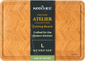 Atelier Collection Bamboo Cutting Board, Reversible Boards for Kitchen with Deep Juice Grooves and Handles, Large Wood Chopping Board for Cooking and Serving, Handcrafted Luxury Cutting Board