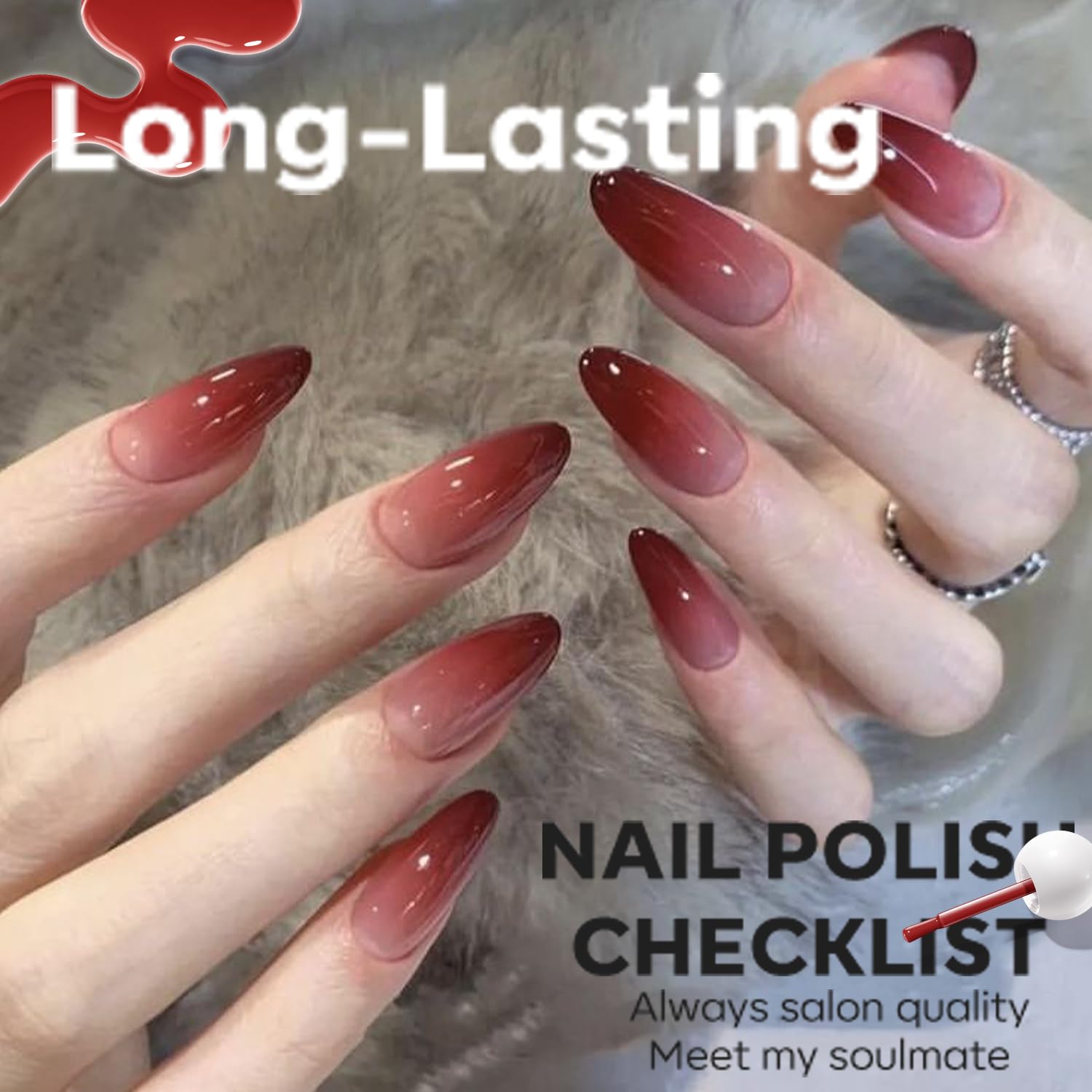 modelones Jelly Red Nail Polish, Sheer Dark Red Clear Translucent Semi-Transparent 15 ml Quick Dry Nail Lacquer Strengthener Long Last Finger Toe Nail Art DIY Manicure Gift for Women Girls 0.5 Fl Oz-BrightBean Baby