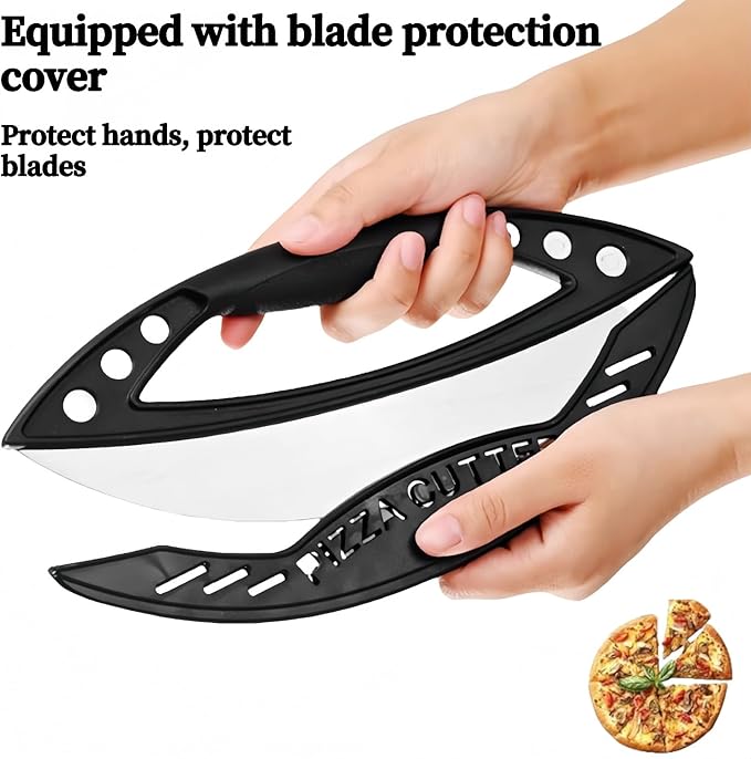 12" Premium Pizza Cutter with Cover,Food Vegetable Chopper,Practical Kitchen Gadgets(Dishwasher Safe)